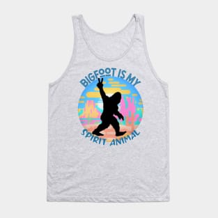 Bigfoot is My Spirit Animal (peace sign, yeti sasquatch) Tank Top